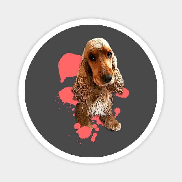 Cocker Spaniel Color Splash Magnet by Elarex